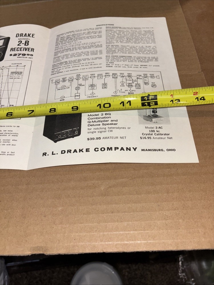 R.LDrake Drake 2B 2-B ShortWave Receiver Brochure Inside The