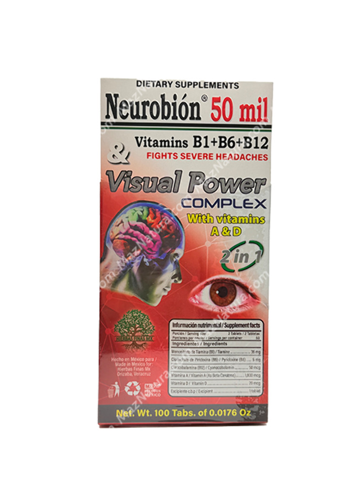 Neurobion 50 mil Vitaminas B1+B6+B12 & Poder Visual Capsulas