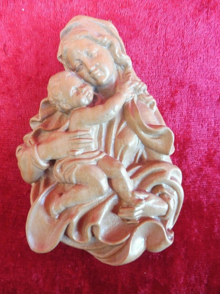 Beautiful Wood Relief Madonna!