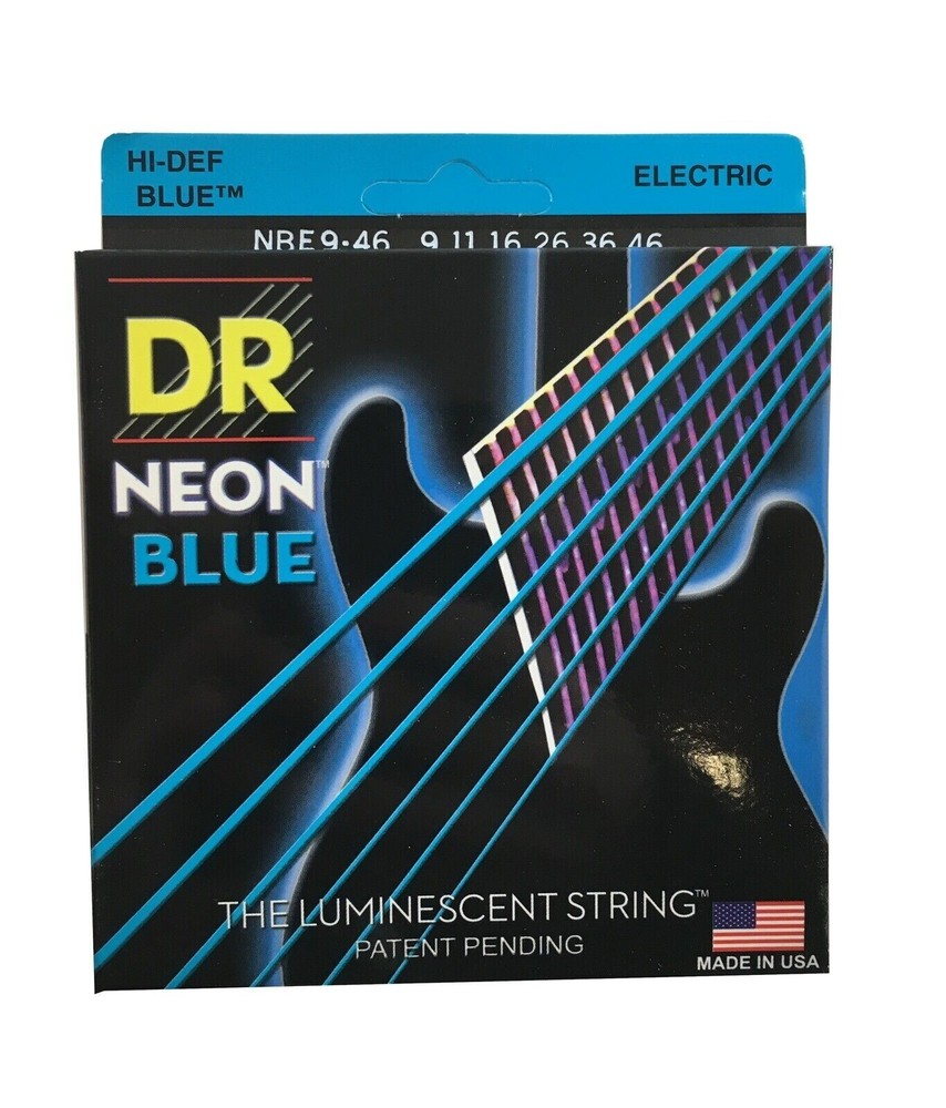 DR Guitar Strings Electric Neon Blue 09-46 Light - Medium
