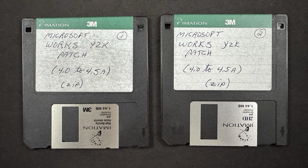 Microsoft Works Y2K Patch #1 & 2 Floppy Disk