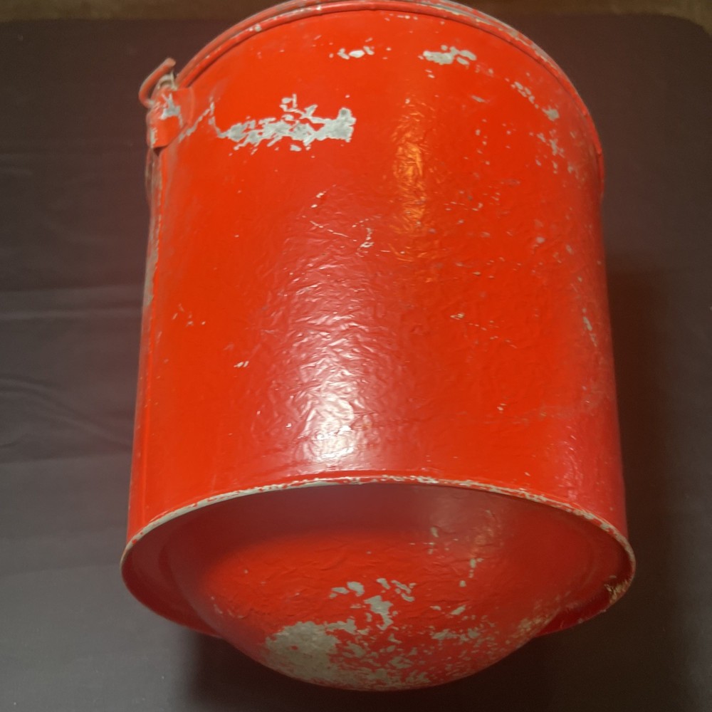 Vintage Fire Bucket With Round Bottom galvanized