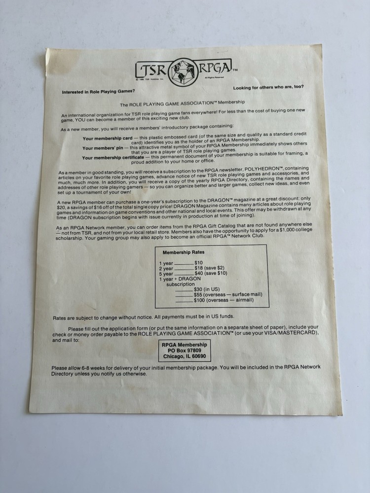 Dungeons and Dragons Basic Rules Set TSR 1983