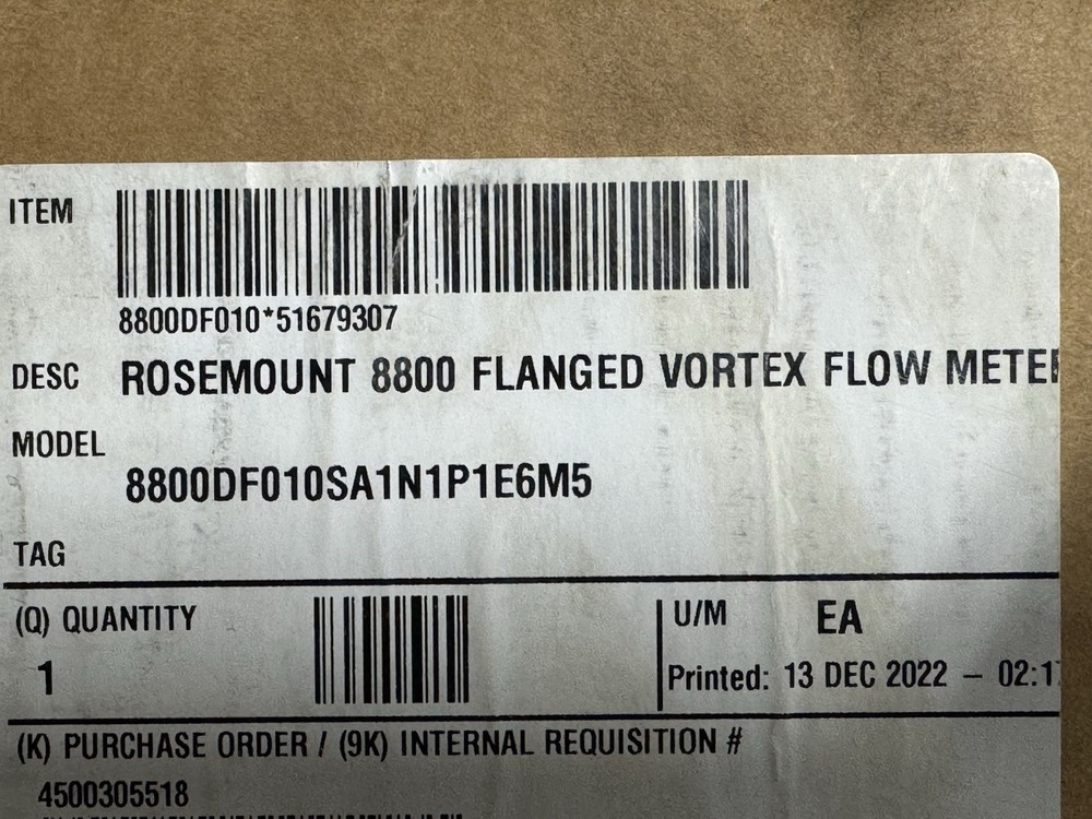 Emerson RoseMount 8800 Flanged Vortex Flow Meter