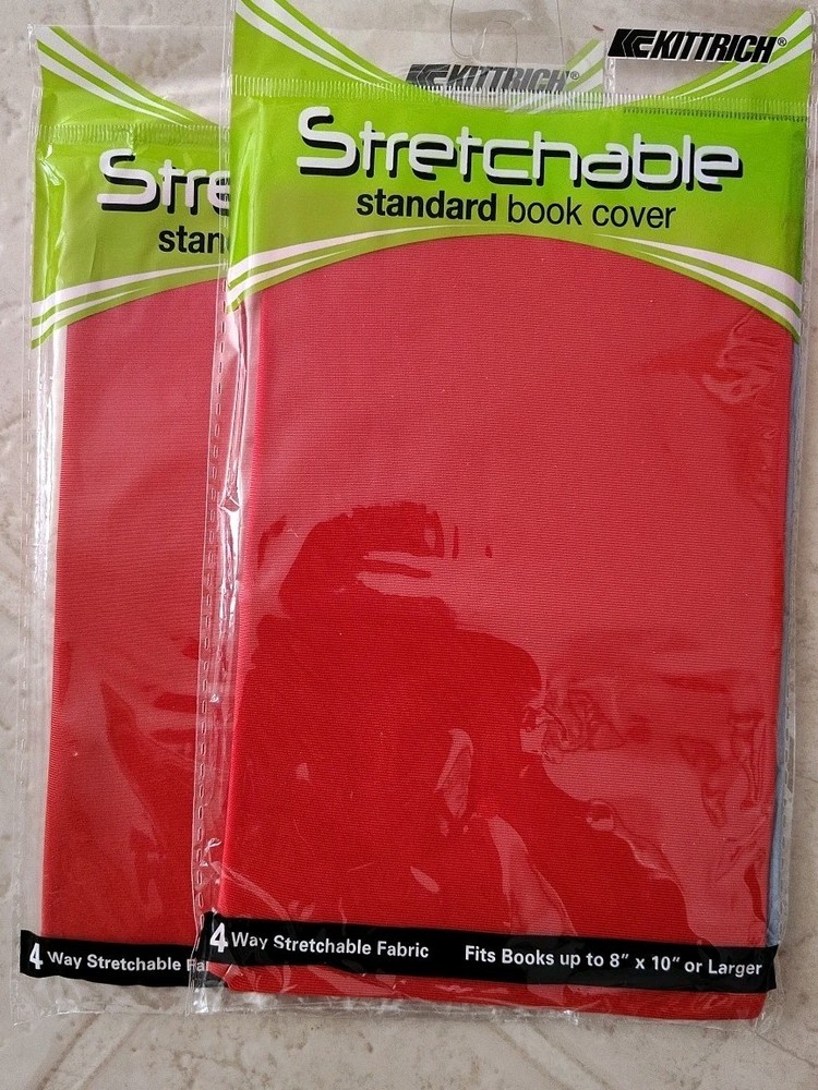 Stretchable Book Covers - Assorted 8"x10" Solid Colors - Pack of 6