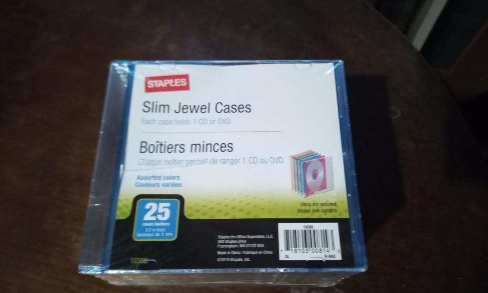 25 slim Jewel cases Staples