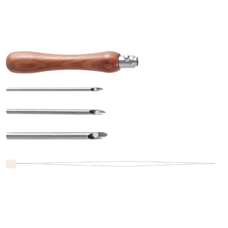 Handle Embroidery Pen with 3 Punching Needle Head and Needle Threader