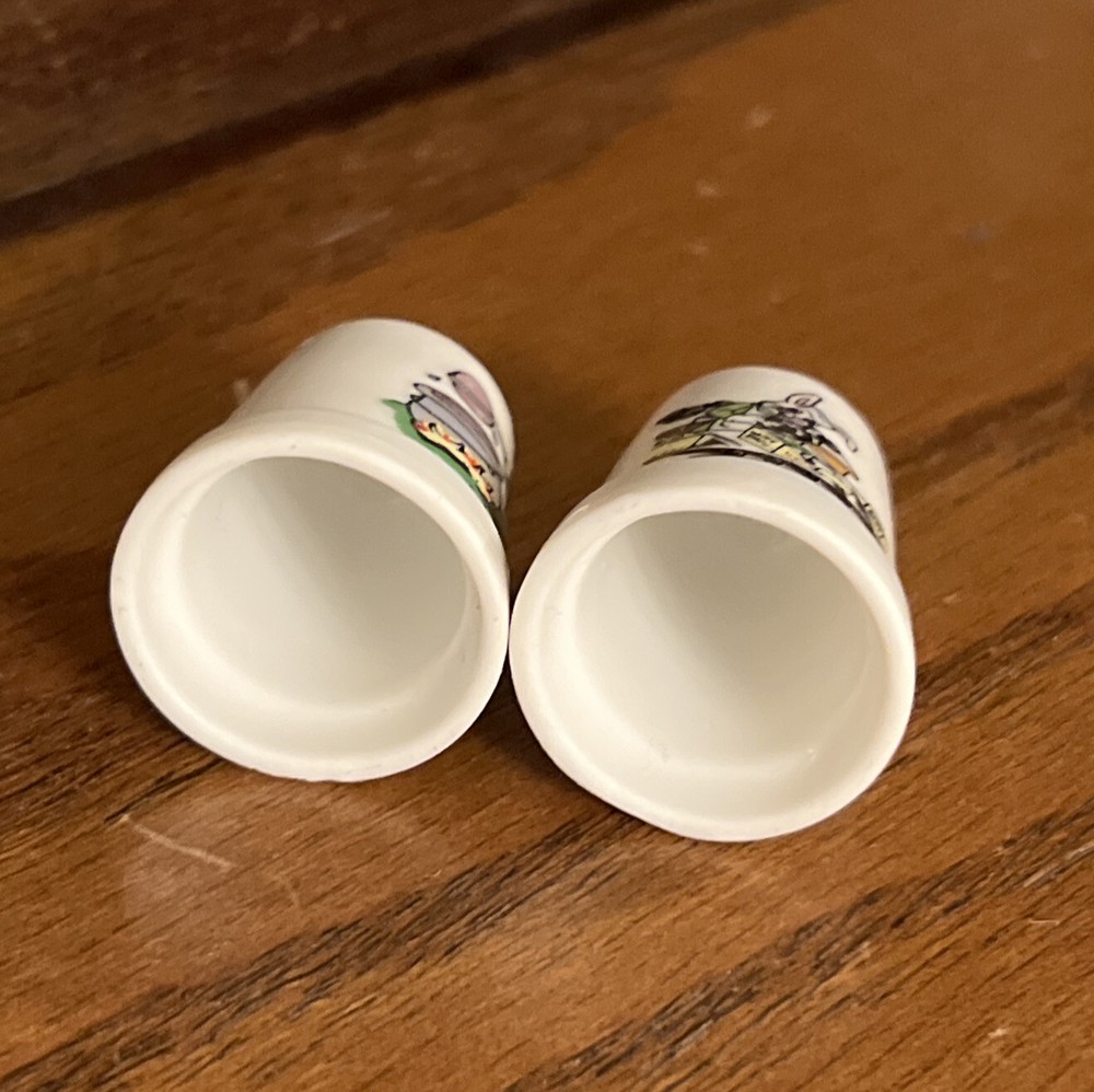 Vintage Easter Thimble Lot Porcelain (2) Easter Bunny Easter Chick Easter Rabbit