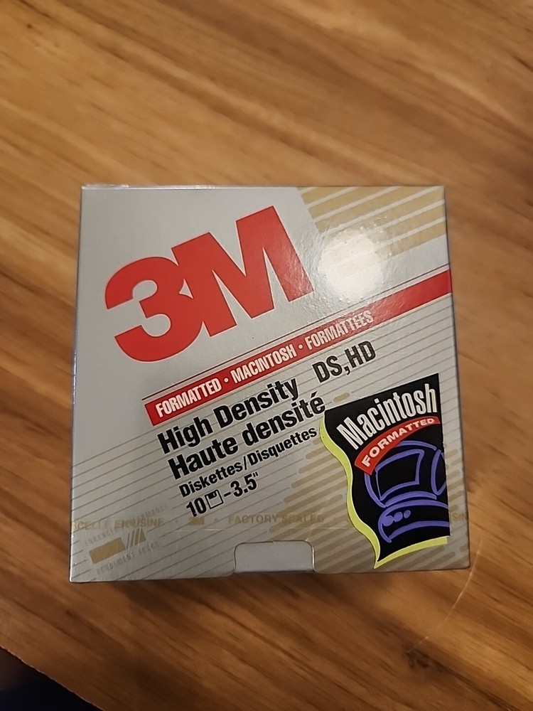 3M 10 Pack Macintosh Formatted High Density HD 3.5" Diskettes New Sealed