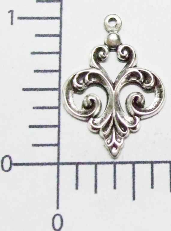 18864 - 4 Pc. Filigree Dangle Jewelry Finding Silver Oxidized