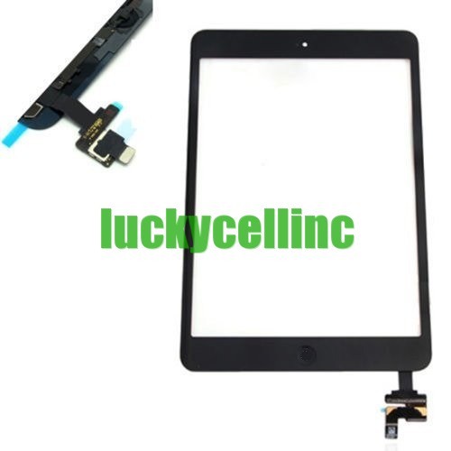 For iPad Mini 1/2 Touch Screen Digitizer + IC Connector Home Button + Tool Black