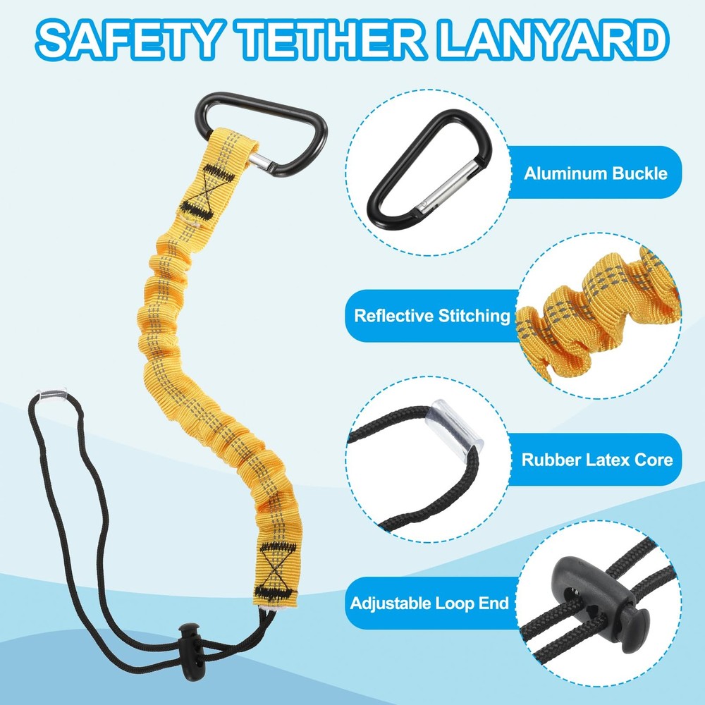 Retractable Tool Lanyard 2ft with Single Aluminum Buckle and Adjustable Loop ...