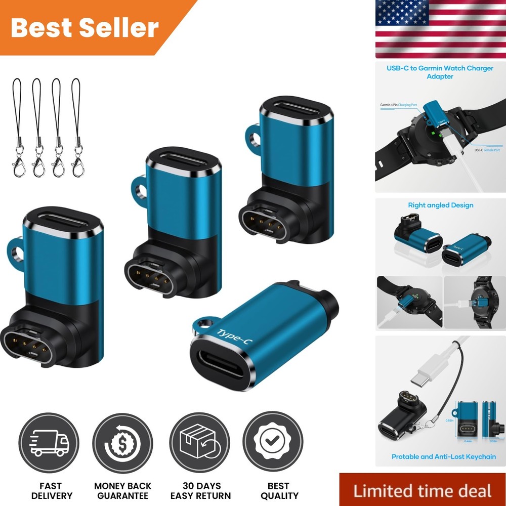 Versatile Multi-Directional USB C to Garmin Charging Cable Adapter Set