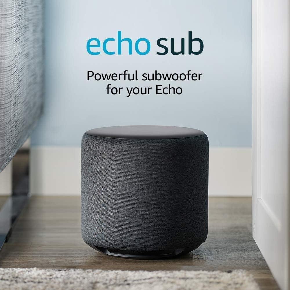 Amazon Echo Subwoofer Charcoal/Black Speaker - 100W Sub