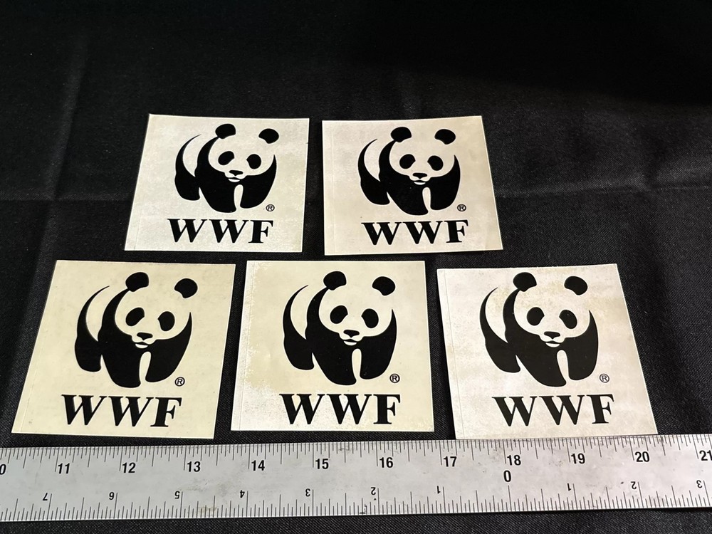 WWF white sticker Panda (some yellowing)