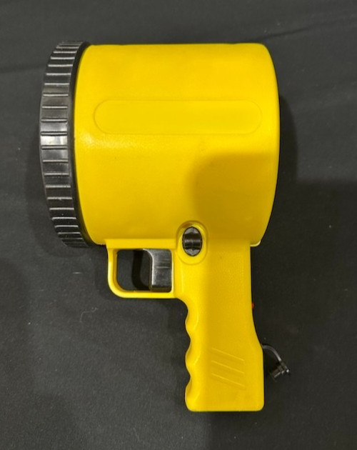 Yellow Rechargeable Spotlight with AC Charge Adapter Camping Boating RV