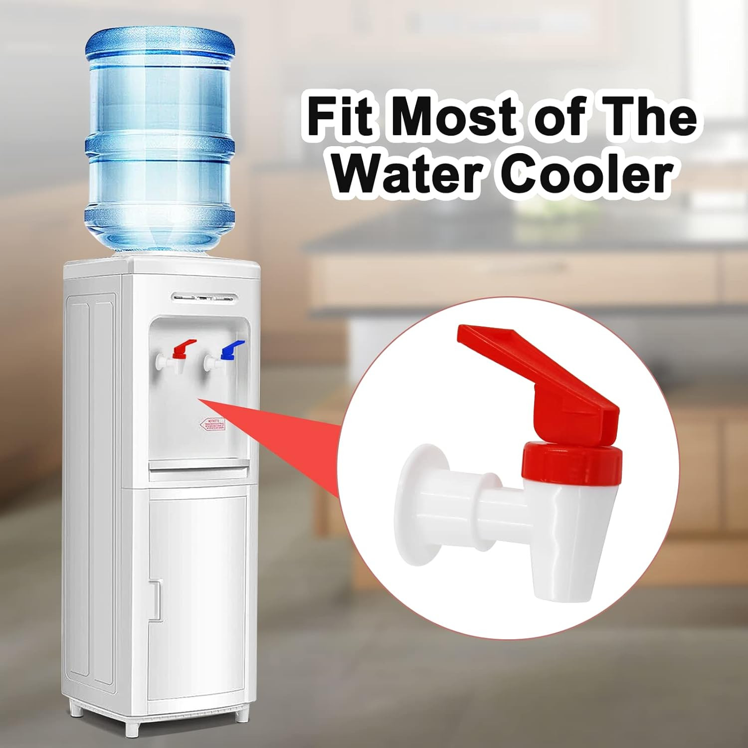 4Pcs Replacement Cooler Faucet, 2 Red and 2 Blue Internal Thread Plastic Spigot