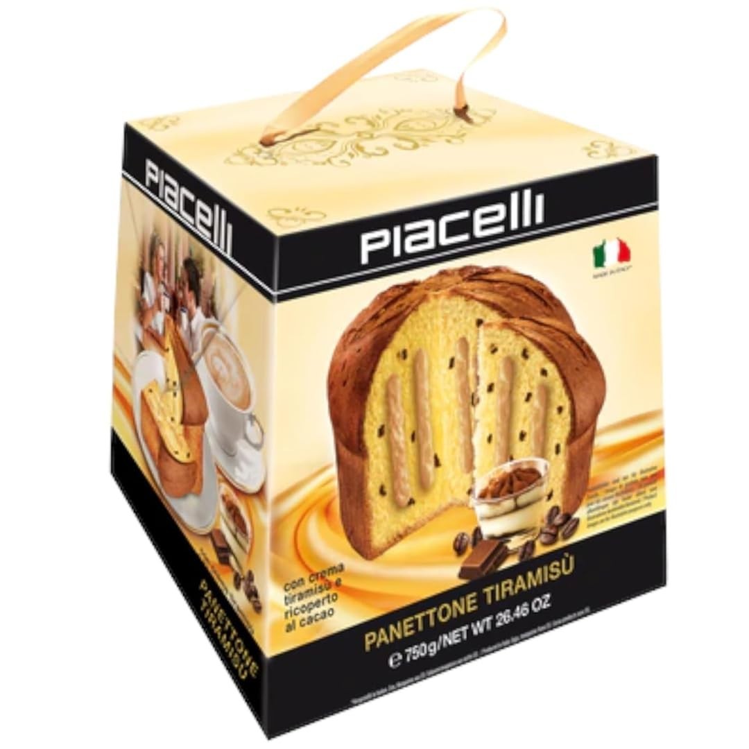 PIACELLI Authentic Italian Panettone Filled with Rich Tiramisu Cream 750 g