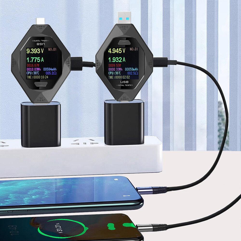 USB Type-C Digital Voltmeter Current Power Meter Multimeter DC 3.6-32V 0.1-8A