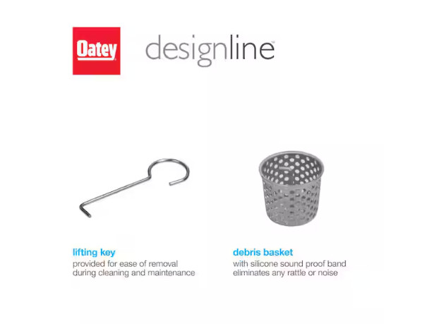 Oatey Designline 36 in. Stainless Steel Linear Shower Drain with Square Pattern
