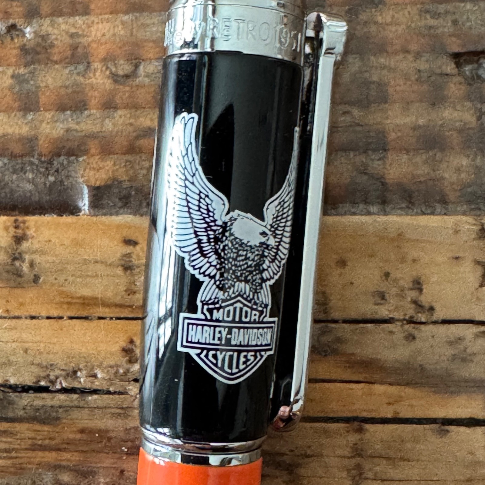 Retro 51 Harley Davidson Orange/Black Eagle Ballpoint Pen (HDBP-1750)