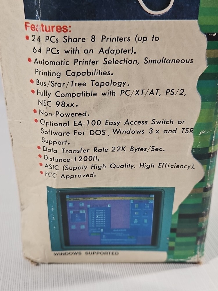 AS-248 FLASH-NET Automatic Printer Sharing Network for 24 Computers 8 Printers