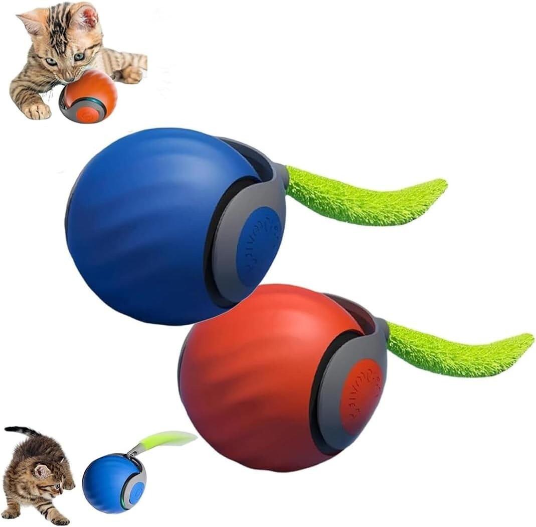 Speedy Tail 3.0 Pet Toy, 2025 New Automatic Moving Cat Balls Blue & Orange 2PCS