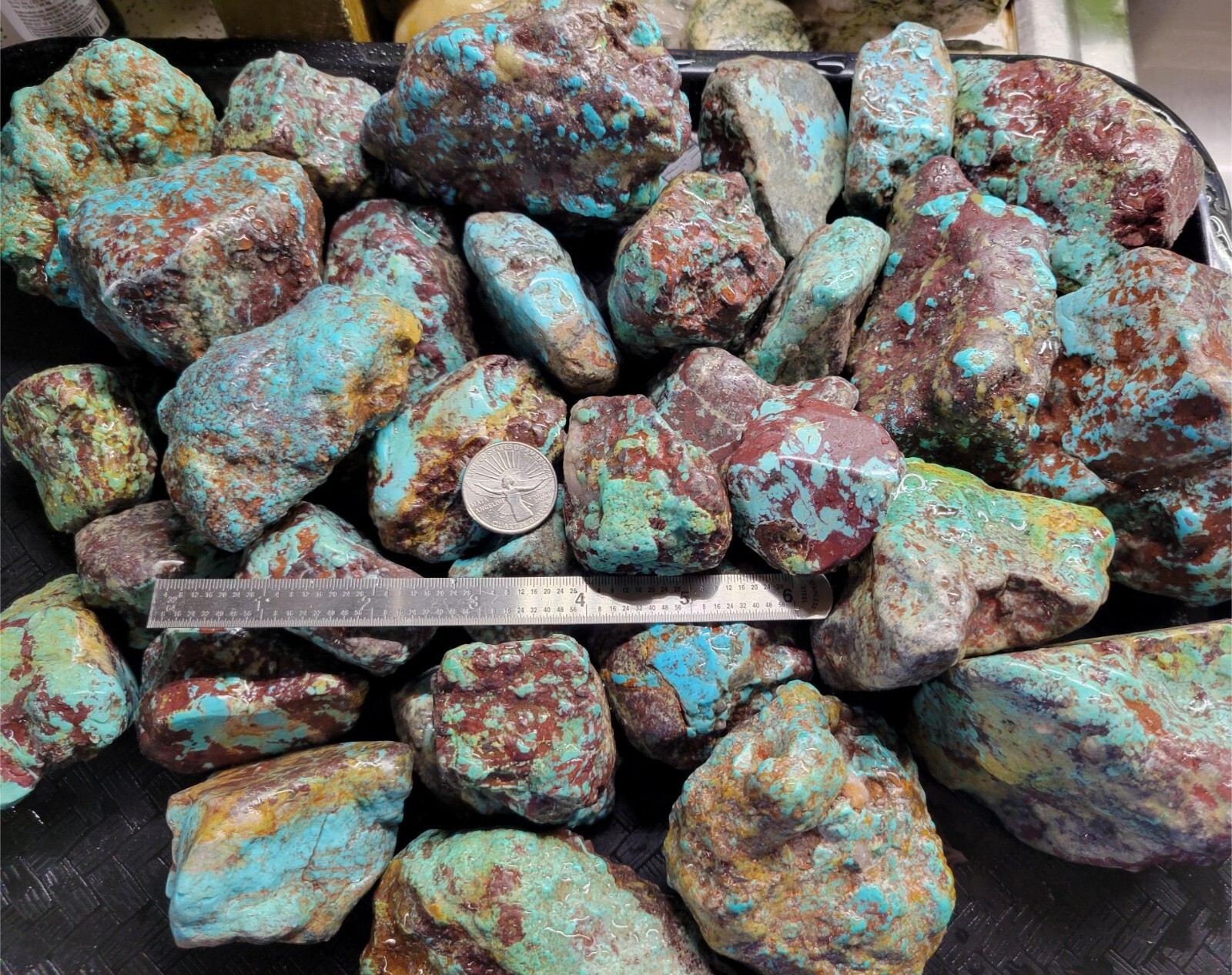 RARE Large Natural Bisbee Arizona Turquoise Rough Nuggets Half Pound