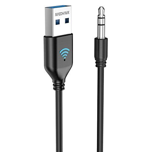 MAEDHAWK Aux to Bluetooth Receiver for Car Bluetooth Aux Adapter with USB to