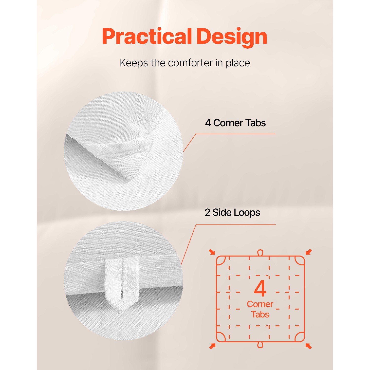 Comforter Duvet Insert 102 x 90 in King Size Down Alternative Comforter 4 Tabs