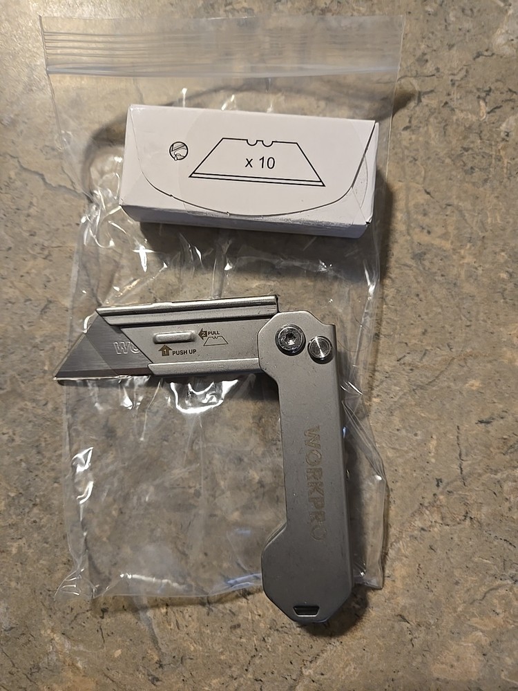 WORKPRO EDC Folding Utility Knife Mini Box Cutter Quick Change Blade Razor Knife