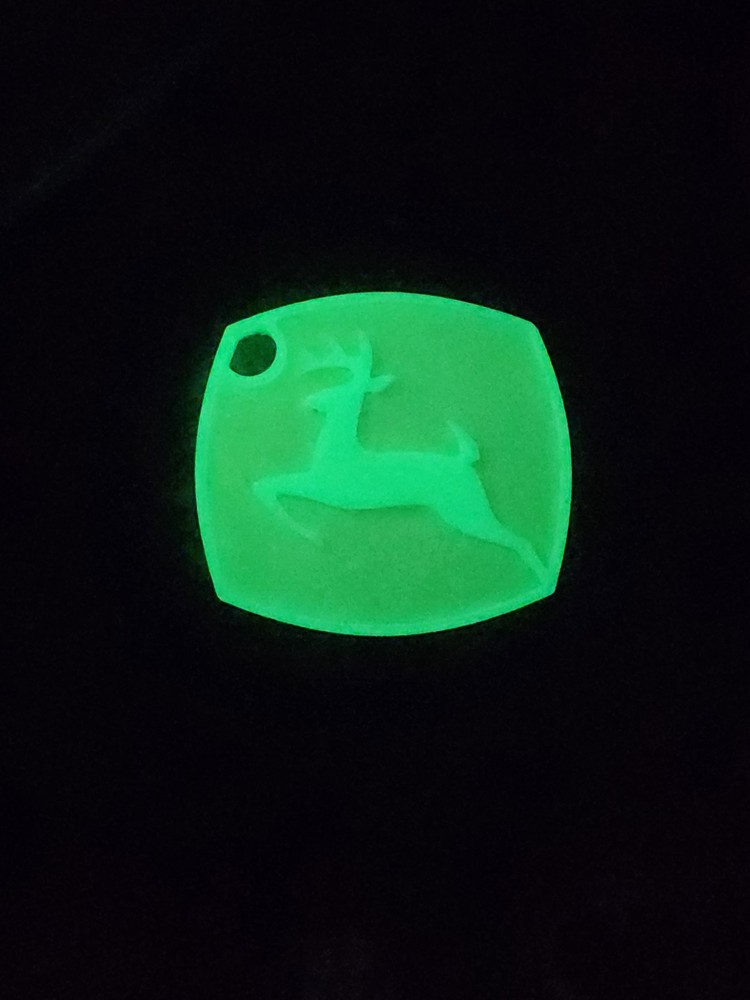 John Deere Custom 3d Printed Key Chain's Glow In The Dark