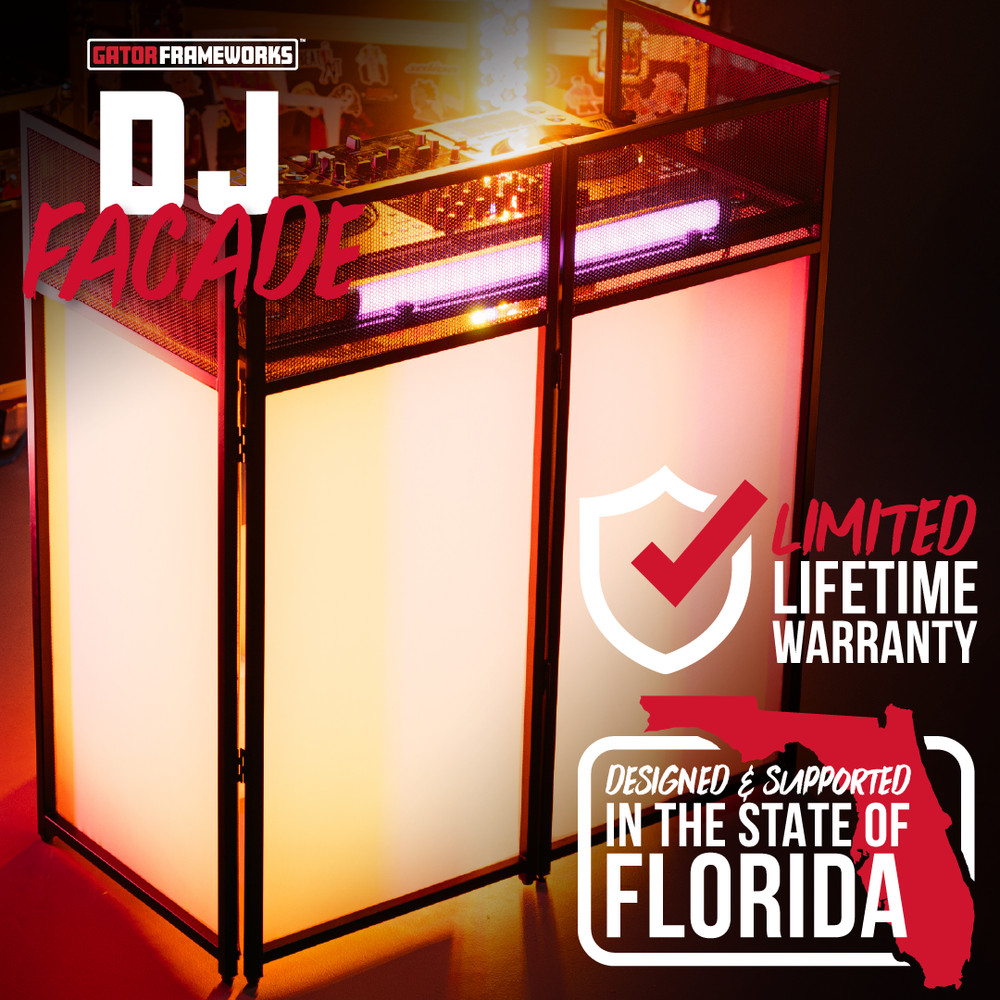 Gator Frameworks DJ Series Performance Facade with Carrying Bag, Foldable Booth