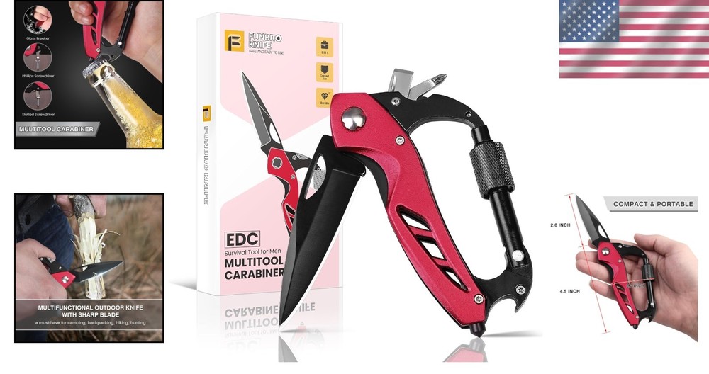 Lava Red 6-in-1 Multitool Knife: Compact, Stylish, and Versatile Gift
