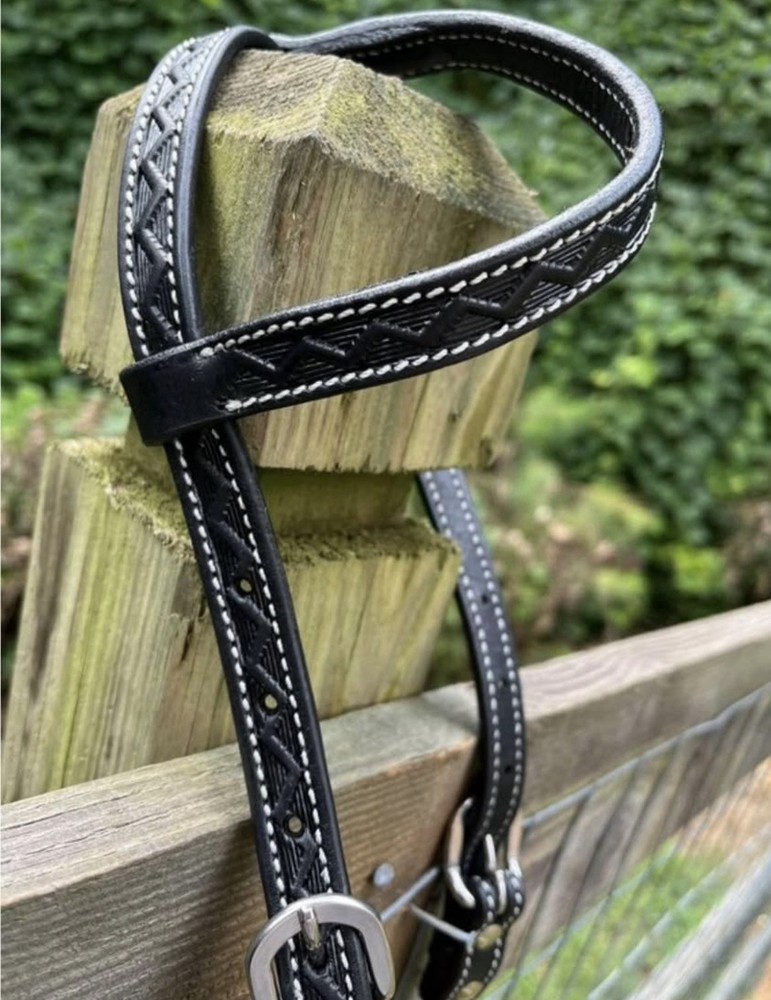 Black Bitless Hackamore Rawhide Bosal Mecate Complete Set New Horse Tack
