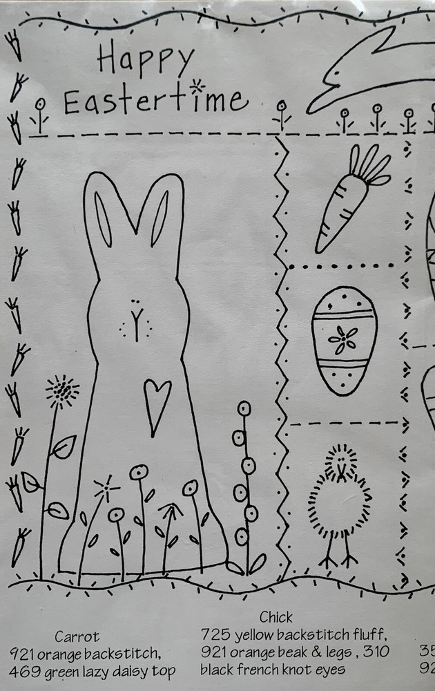 Happy Easter Time Embroidery Pattern by Bare Roots