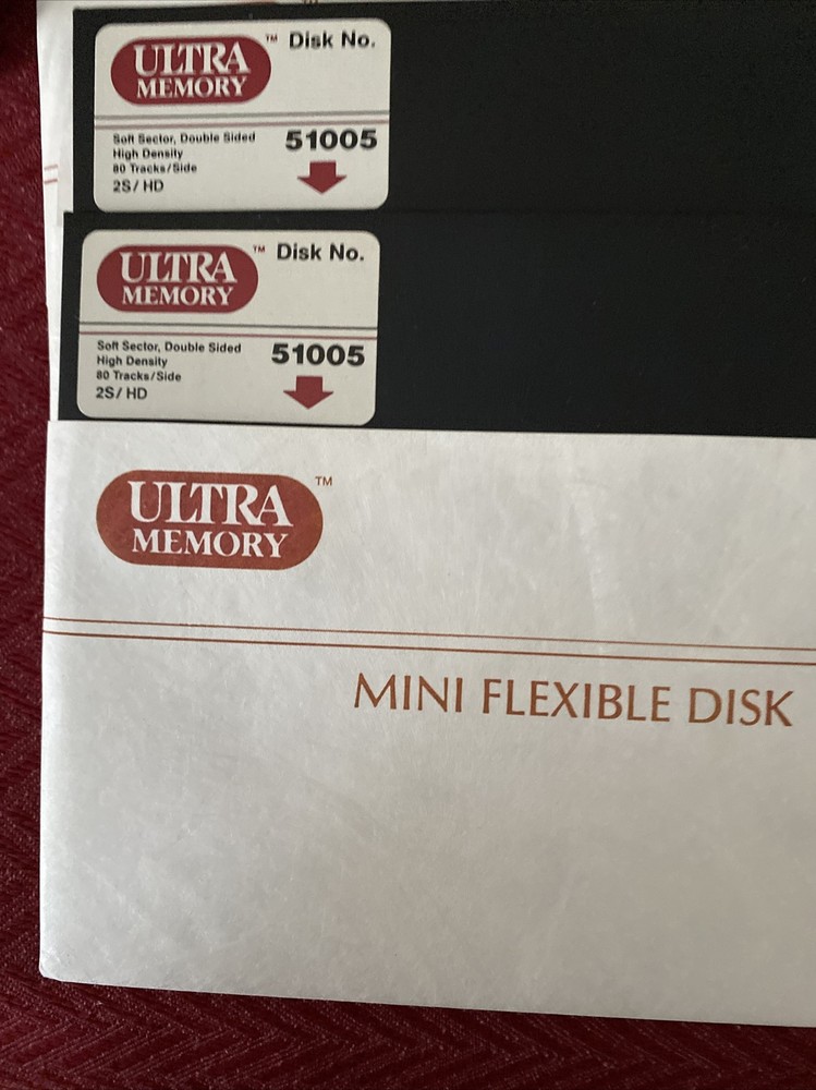 MINI FLEXIBLE DISKS, Ultra Memory, 2S/HD DOUBLE SIDED, High Density Quantity 6
