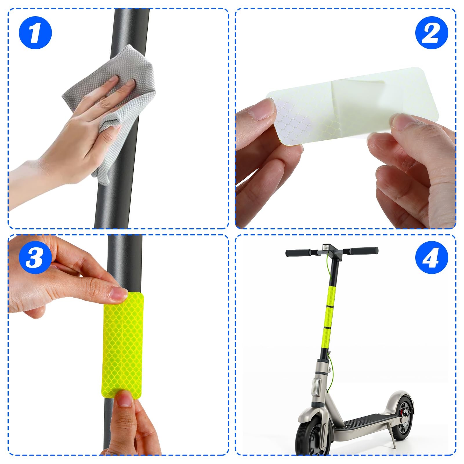 50PCS Reflective Tape High Visibility Waterproof Warning Stickers 5 Colors