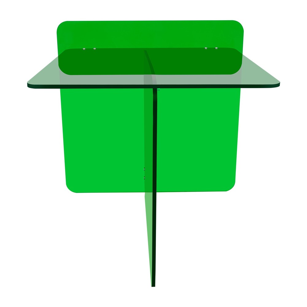 Acrylic Side Table, End Table, Free Standing Green Modern Bedside Table