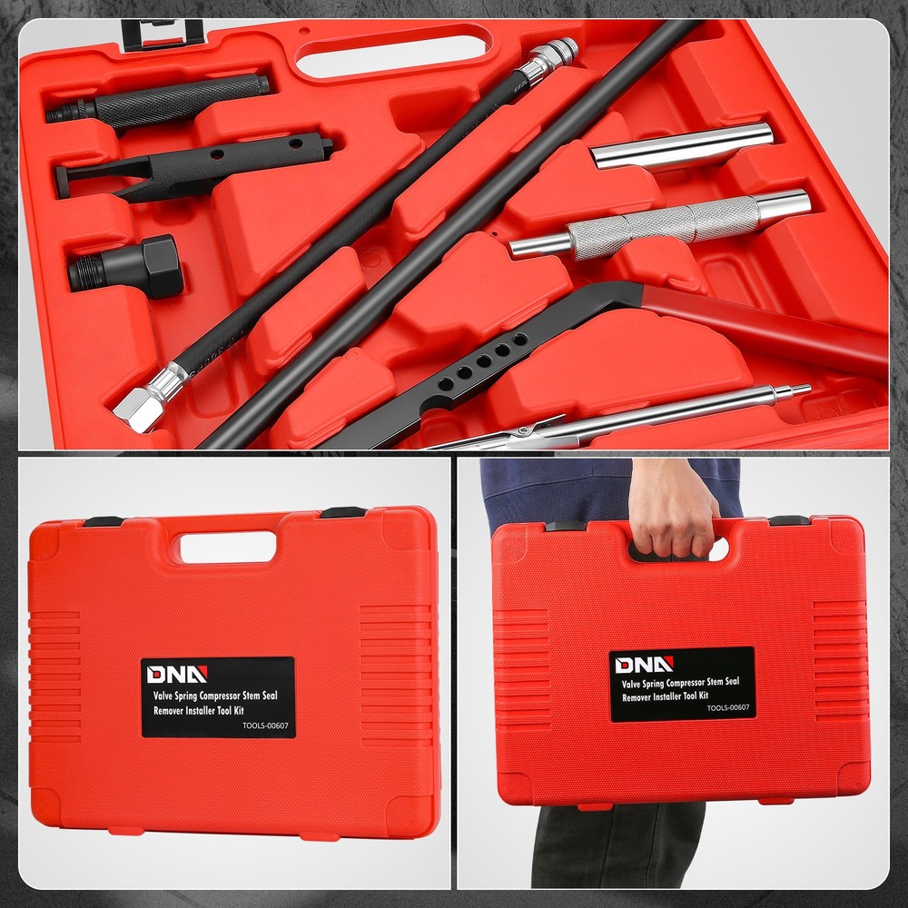 OHV OHC Valve Spring Compressor Stem Seal Overhead Remover Installer Tool Set