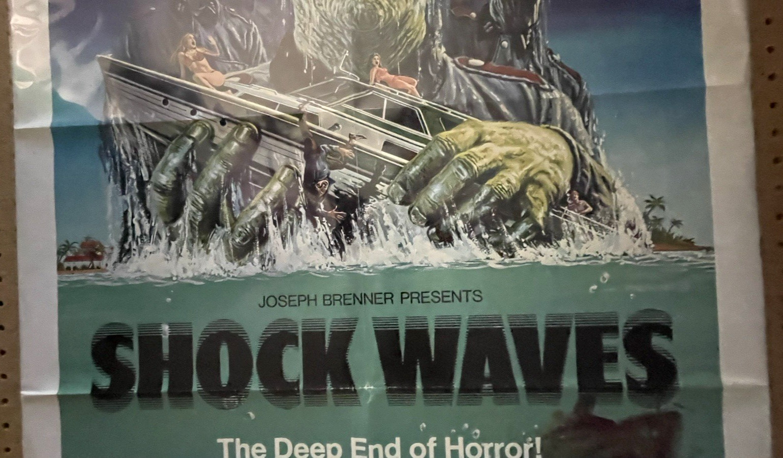 ORIG. MOVIE POSTER~ SHOCK WAVES~ PETER CUSHING~1977~ SHOCK WAVE~ONE SHEET 27X41
