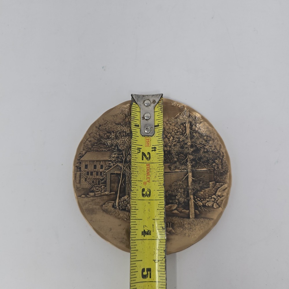 Vintage Wendell August Forge Solid Bronze 4¼" Plate Covered Bridge