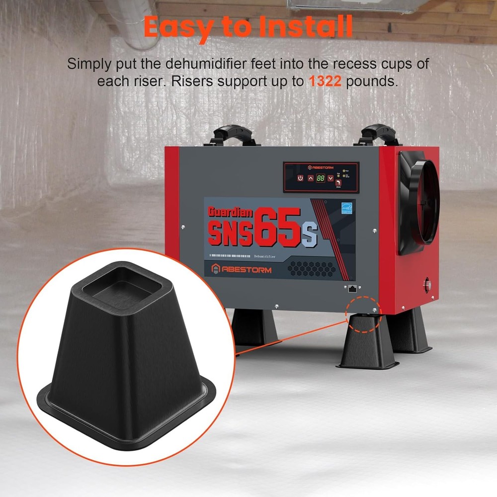 Abestorm Crawl Space Dehumidifier Riser Kit 4-Pack, 6 Inch Heavy-Duty Universal
