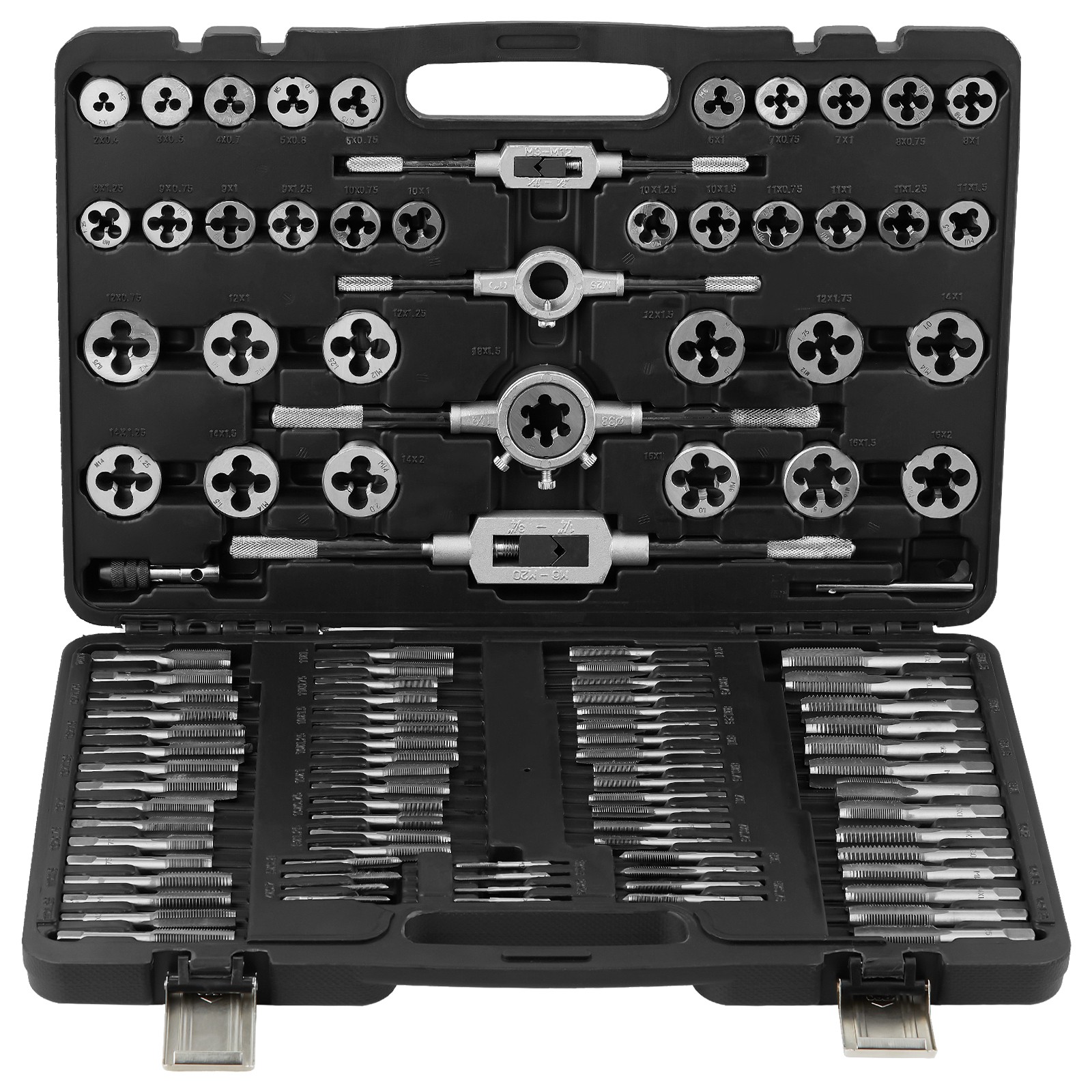 VEVOR Tap and Die Set 110Pcs Metric Size M2 to M18 Bearing Steel Threading Tool