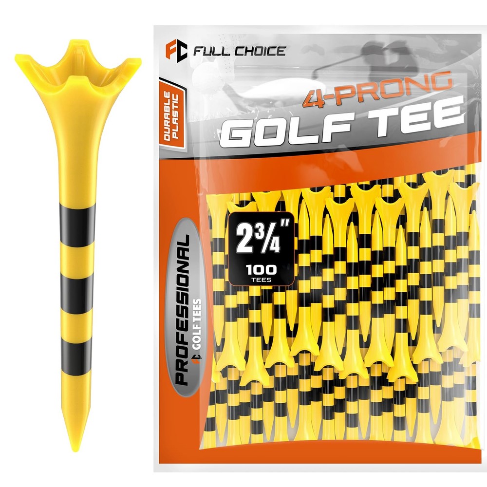 Plastic Golf Tees 100 Pack 23/4" | Durable, Low Friction, Stable Performance