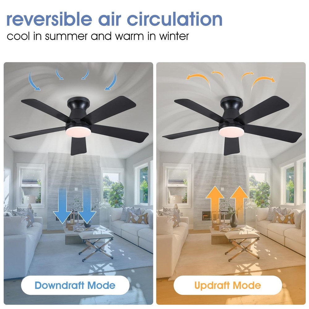 Goniyado 46" Ceiling Fan Light Remote Dimmable