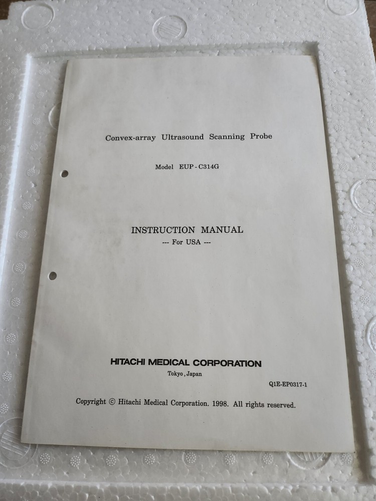 Hitachi EUP-C314G Convex Array Ultrasound Probe With Manual