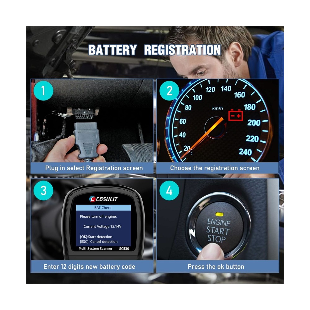 OBD2 Scanner Code Reader for Chevy/GMC Full System Diagnostic Scan Tool, Tran...