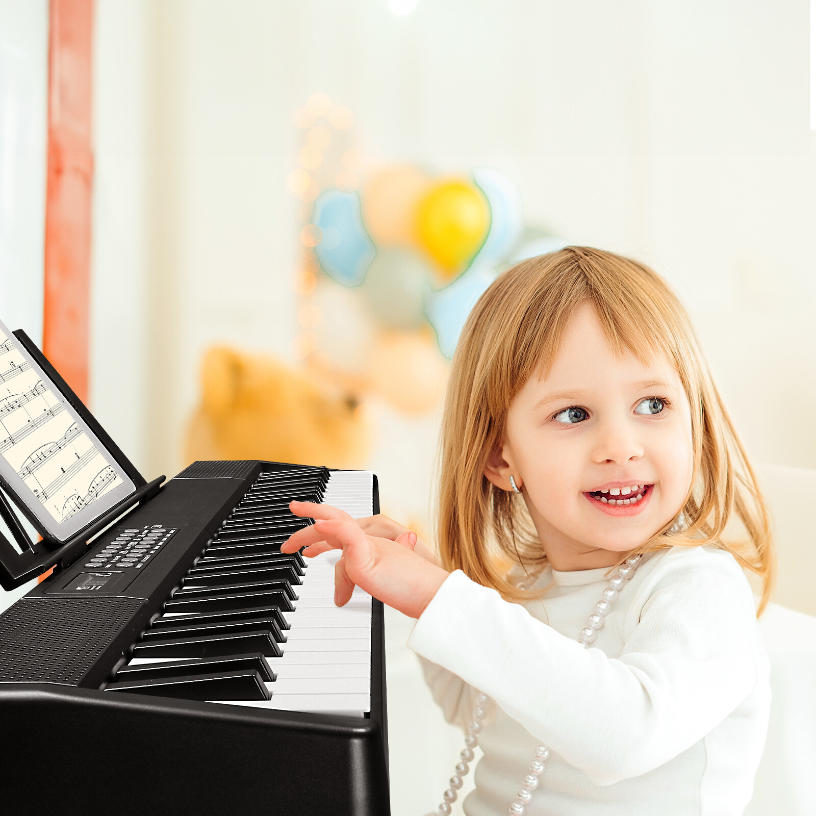 Folding Piano Keyboard 61 Key Portable Piano Semi-Weighted Key MIDI Bluetooth