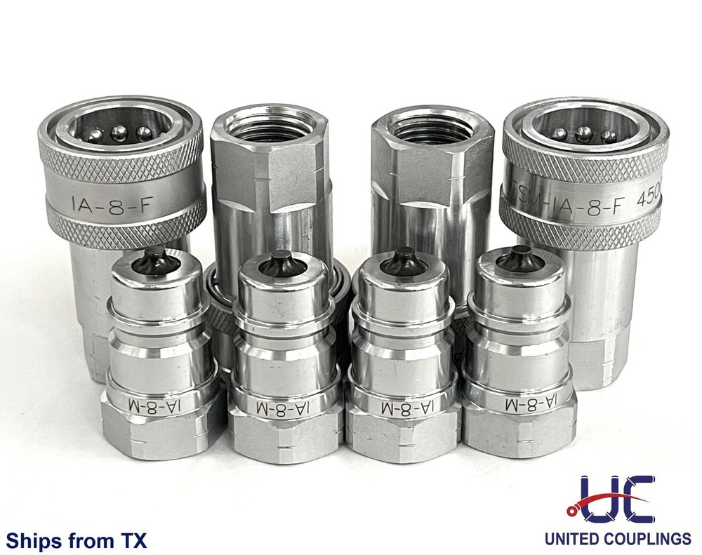1/2 Inch Hydraulic Quick Coupler /Coupling | ISO A 7241 | NPT | 4 Sets